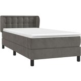 Box spring postelja z vzmetnico temno siva 100x200 cm žamet, (20790864) | Shoptok.si