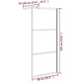 vidaXL Pregrada za tuš 90 x 195 cm s napola mutnim staklom ESG crna | shoptok.hr