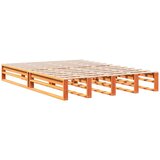 vidaXL Knjižna postelja brez vzmetnice vošč. rjava 160x200 cm borovina | Shoptok.si