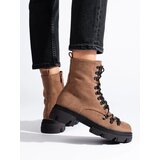 VINCEZA Suede laced workers brown | Shoptok.si