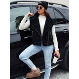 DStreet Women&#039;s suede vest with fur WOOLZIP black | shoptok.hr