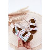 Boto Children's sandals on cork sole with buckles fruits white Thessa | ePonuda.com