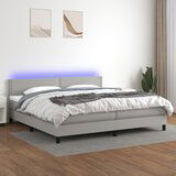 The Living Store Box spring postelja z vzmetnico LED sv. siva 200x200 cm blago - Box Spring Postelja, (21520894) Cene