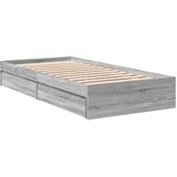 vidaXL Posteljni okvir s predali siva sonoma 75x190 cm inženirski les | Shoptok.si