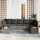  Vrtna garnitura - 4-dijelni set vrtnih sofa s Jastučićima Siva Poli Ratan | shoptok.hr