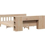  Krevet s regalom za knjige bez madraca 200 x 200 cm od borovine | shoptok.hr
