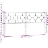  Metalno zamjensko uzglavlje crno 180 cm | shoptok.hr
