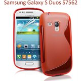  Gumijasti / gel etui S-Line za Samsung Galaxy S Duos S7562 / Samsung Galaxy Trend S7560 - rdeči Cene