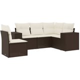  5-dijelni set vrtnih sofa s jastucima poliratan smeđi | shoptok.hr