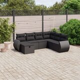  7-dijelni set vrtnih sofa od poliratana s jastucima crni | shoptok.hr