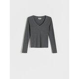 Reserved - Pamučna bluza - light grey | shoptok.hr