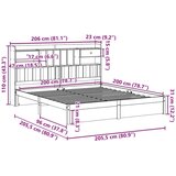 vidaXL Knjižna postelja brez vzmetnice bela 200x200 cm trdna borovina | Shoptok.si