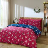 Their Nibs Rdeča/modra bombažna posteljnina za zakonsko posteljo 200x200 cm Christmas Reindeer – | Shoptok.si