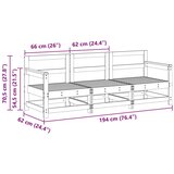  Sekcijski kavč 3 Kos Voskan Rjava Masivna borovina, (5000271028) | Shoptok.si
