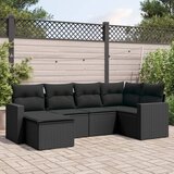  6-dijelni set vrtnih sofa s jastucima crni od poliratana | shoptok.hr