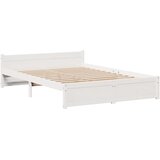  Okvir za krevet s uzglavljem bijeli 135 x 190 cm od borovine | shoptok.hr