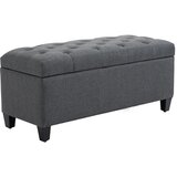  Klupa za odlaganje tapecirana drvene noge 100x40x44 cm tamno siva Cijene