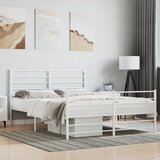 Metalni okvir kreveta uzglavlje i podnožje bijeli 160x200 cm | shoptok.hr
