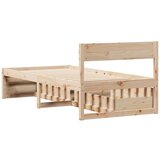 vidaXL Posteljni okvir s predali 90x200 cm trdna borovina | Shoptok.si
