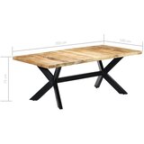  Blagovaonski stol od masivnog drva manga 200 x 100 x 75 cm | Eponuda.com