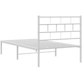Metalni okvir za krevet s uzglavljem bijeli 75x190 cm | shoptok.hr