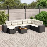  The Living Store Vrtna sedežna garnitura 9-delna z blazinami črn poli ratan - Vrtna Sedežna Garniture, (21477766) | Shoptok.si