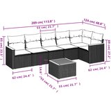  7-dijelni set vrtnih sofa s jastucima bež od poliratana | shoptok.hr