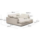 Kave Home Kremno bela sedežna garnitura 210 cm Gala – | Shoptok.si