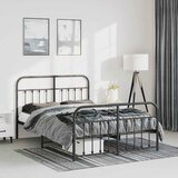  Metalni okvir kreveta uzglavlje i podnožje crni 150x200 cm | shoptok.hr