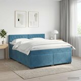  Boxspring krevet s madracem Tamno plava 140 x 200 cm Baršun | shoptok.hr