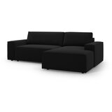 Micadoni Črna raztegljiva kotna sedežna garnitura iz tkanine bouclé (desni kot) Jodie – Home | Shoptok.si