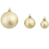  Set božićnih kuglica 100 komada 3/4/6 cm zlatni | shoptok.hr