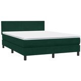 Box Spring krevet s madracem i LED tamno zeleni 160x220 cm baršun | Eponuda.com