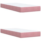  Krevet s oprugama i madracem ružičasti 200x200 cm baršunasti | shoptok.hr
