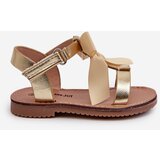 FR1 Children's Sandals With Bow and Velcro Golden Joratia | Shoptok.si
