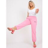 Fashion Hunters Plus Size Pink Banni High Waist Sweatpants Cene