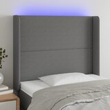 vidaXL LED posteljno vzglavje temno sivo 103x16x118/128 cm blago Cene