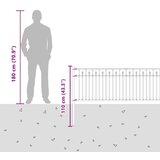  Ograde sa šiljkom Crna 200 x 110 cm Čelik s prahom premazan | shoptok.hr