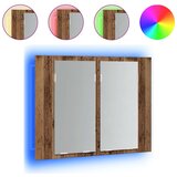  LED ormarić s ogledalom staro drvo 60x12x45cm konstruirano drvo | shoptok.hr