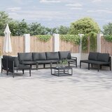 vidaXL Vrtna sedežna garnitura 9 pcs Antracitna Jeklo | Shoptok.si