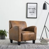  Fotelja od umjetne brušene kože smeđa Cijene