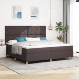  Postelja z vzmetnico z vzmetnico Temno rjava 200 x 200 cm blago - - Rjava - 93.78 - 200 x 200 cm - | Shoptok.si
