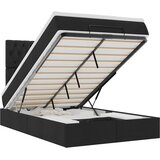  Otomanski krevet madracem i LED crna 120x190 cm tkanina | shoptok.hr
