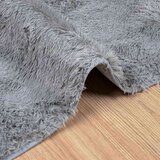  Čupavi tepih s visokim vlaknima srebrnosiva 130x200cm poliester | shoptok.hr