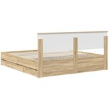  Krevetna konstrukcija s ladicama Sonoma hrast 200 x 200 cm | shoptok.hr