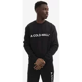 A-COLD-WALL* Bombažen pulover Essential Logo Crewneck moški, črna barva