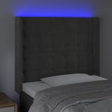  LED uzglavlje tamnosivo 93x16x118/128 cm baršunasto | Eponuda.com