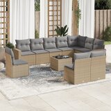  11-dijelni set vrtnih sofa od poliratana s jastucima bež | shoptok.hr