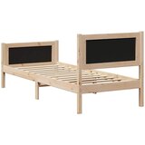  Okvir kreveta s uzglavljem Smeđa i svijetlo siva 75 x 190 cm | shoptok.hr