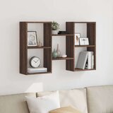 vidaXL Stenska polica rjavi hrast 96x18x60 cm inženirski les | Shoptok.si